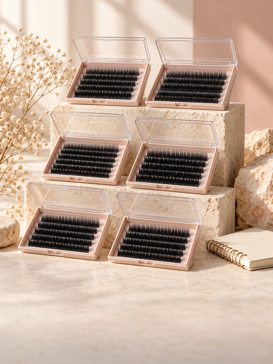 Sample lash trays and packaging options